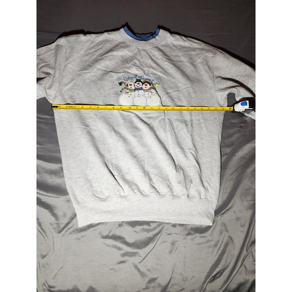 Vintage M & C Sportswear Snowman Gray Sweater Size: L - Picture 3 of 6